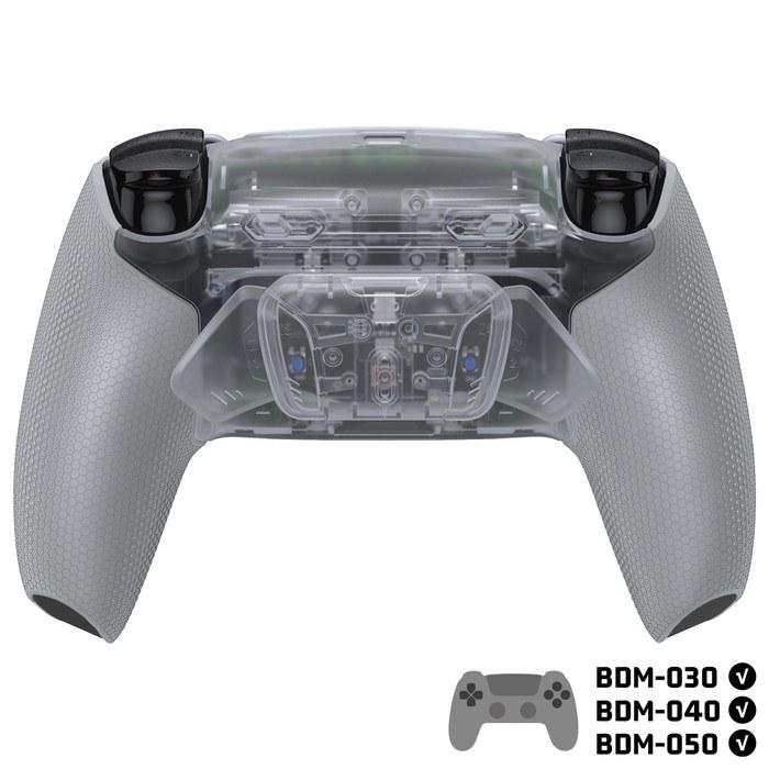 eXtremeRate PS5 Controller RISE4 Plus MAX Back Button Kit (BDM-030/040/050) - Bottom Shell, Clicky Trigger Stops & Rubber Grips -
