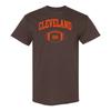 Cleveland Classic Football Arch - Sport Team Color T Shirt - Dark Chocolate