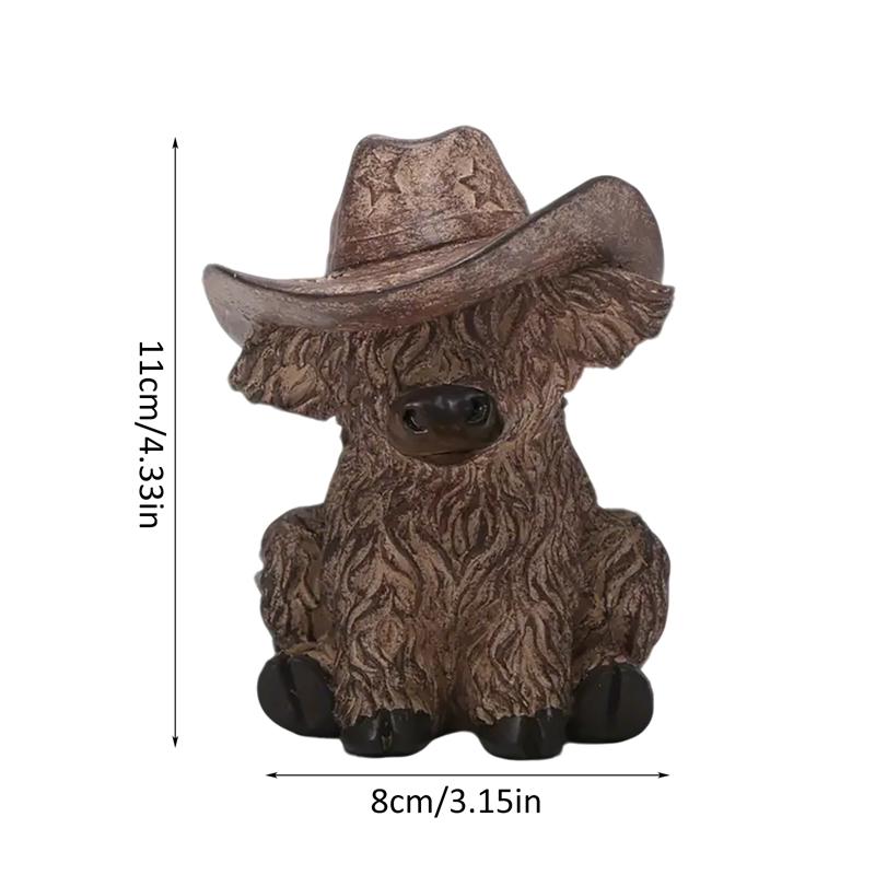 Highland Cow Statue Resin Decoration Desk Ornaments