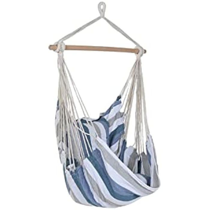 Hamac - DKD Home Decor - Standard - Bleu Et Blanc - 100 X 60 X 135 Cm - Extérieur