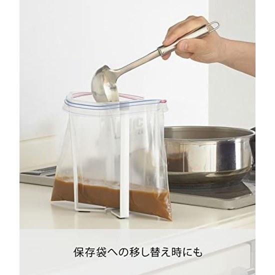 Yamazaki Poly Bag Holder White Approximately Plate Draining Triangular Corner Tabletop Trash Can Slim Foldable 6534