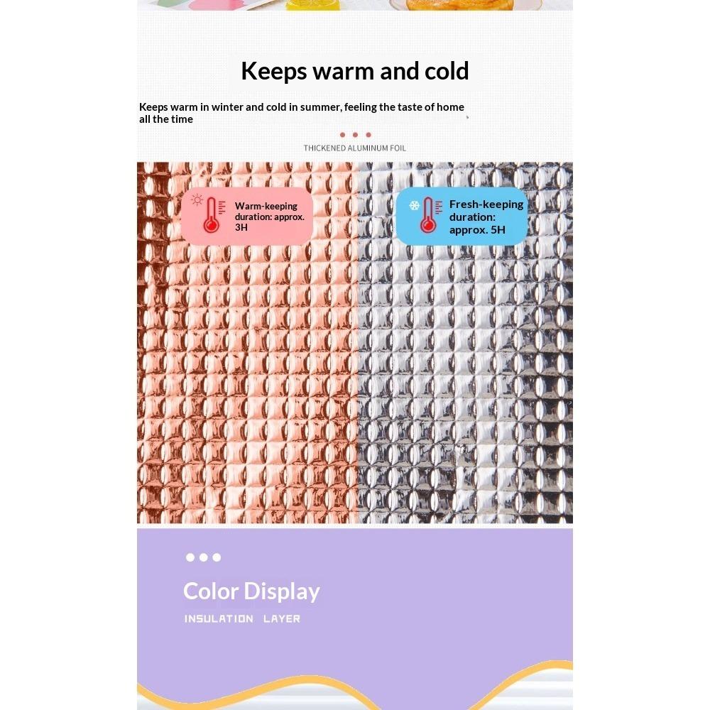 Lunch Box Bag Handbag Cartoon Thermal Insulation Thickened Aluminum Foil Lunch Box Bag Elementary School Student Bento Bag To Work