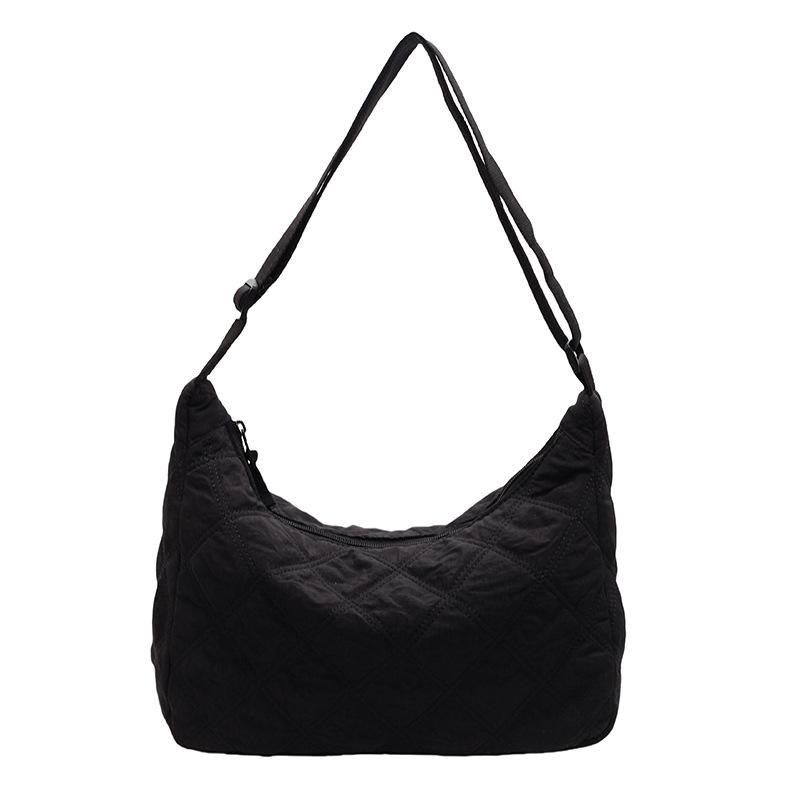 Bag women's large-capacity new casual messenger cloth bag diamond commuter dumpling bag
