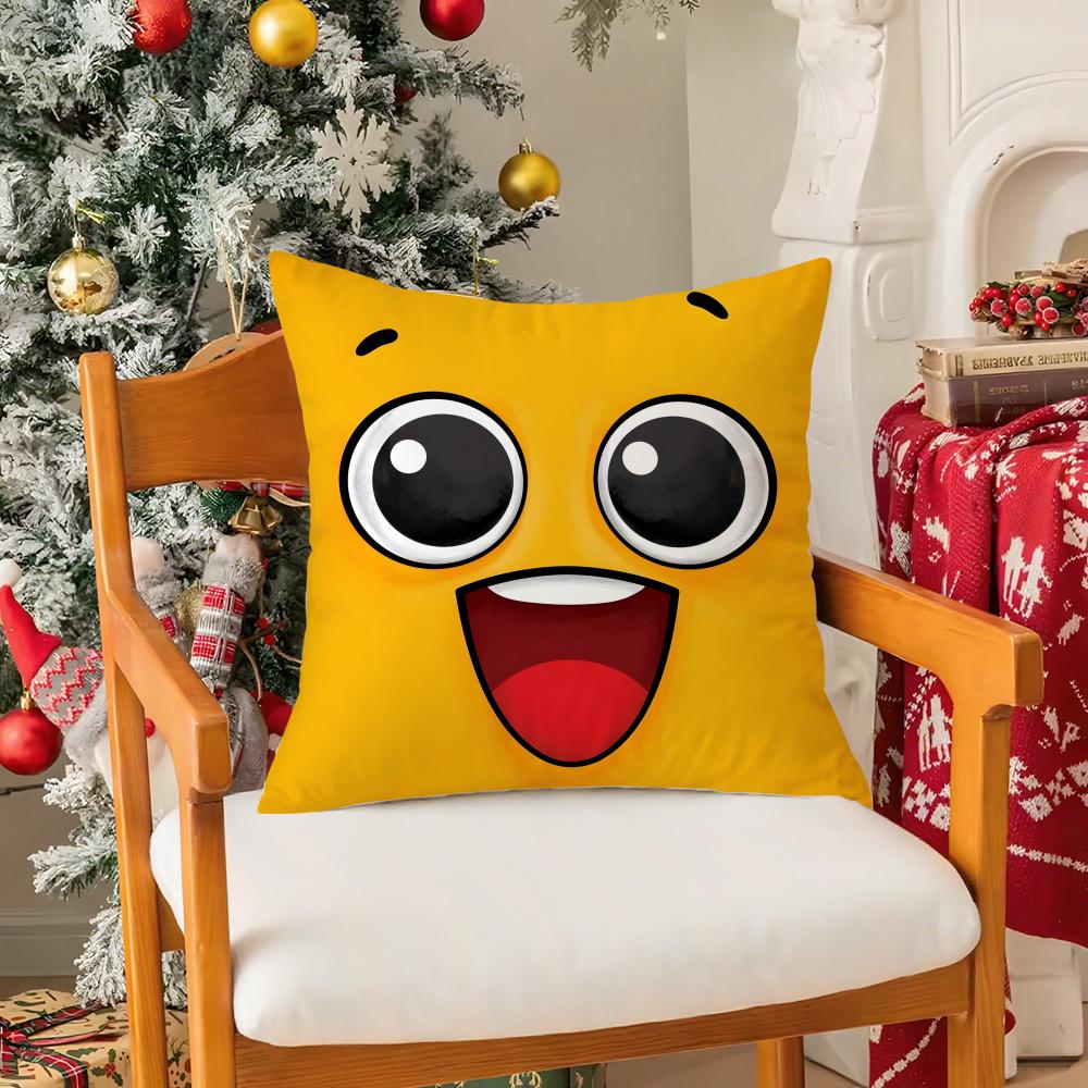 Funny And Quirky Personalized Emojis Pillow Case Comfort Sofa Bed Silky Elegant Invisible Zipper Decorative Cushion Cover