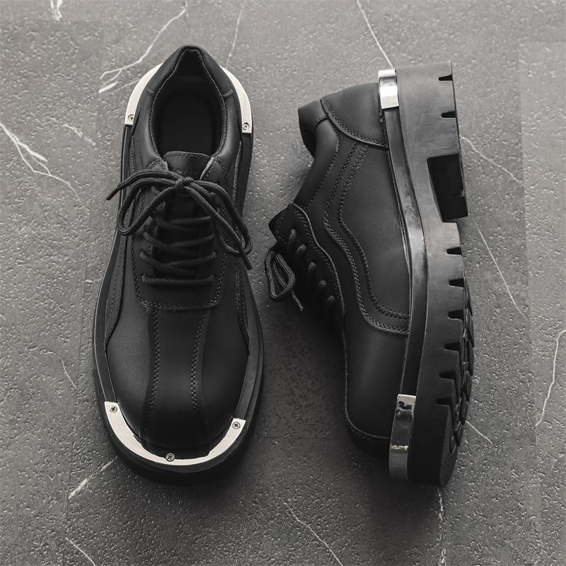 

Классические черные мужские туфли для свадьбы, модные оксфорды с толстой подошвой, мужские туфли 2024 года, повседневные туфли на шнуровке, новое поступление, клубная обувь 44 чёрный