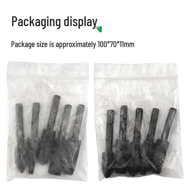 Rotary Steel File Set: 5-Piece Irregular Shape Grinding Heads for Soft Metals, Polishing, and Hole Enlargement