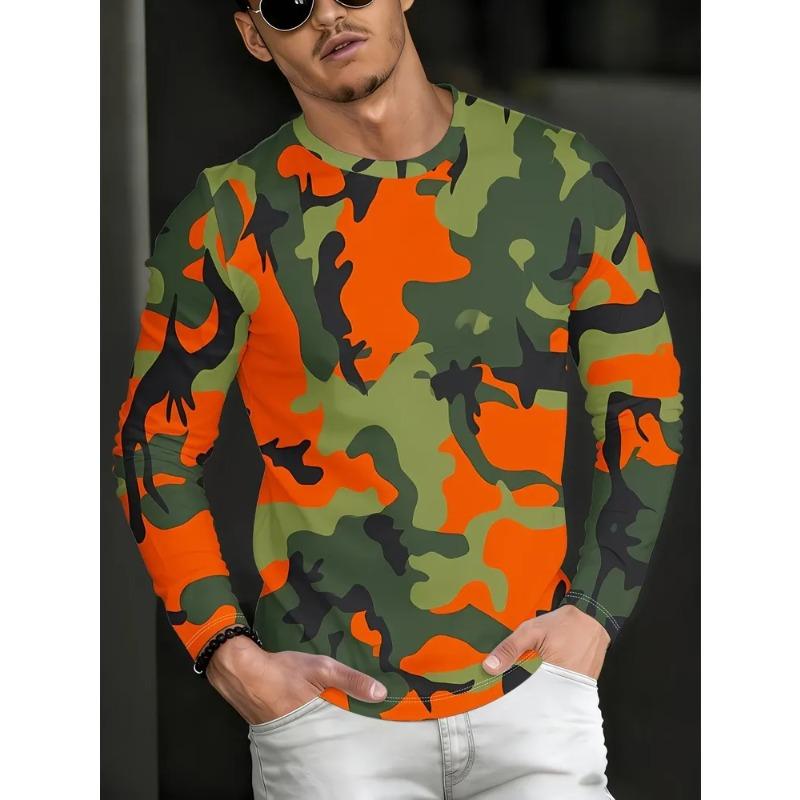Autumn Men's 3D Printed Crew Neck Long Sleeve T-Shirt