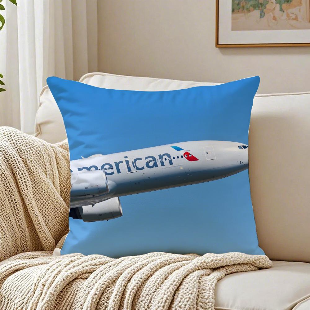 Fashion AAmerican Airlines Logo Cushion Cover Pillowcase Antidustmite Living Room Sofa Decor Cushion Room