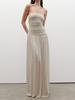 2026 European and American summer pure desire temperament elegant fashion sleeveless backless slim-fitting pleated tube top dress