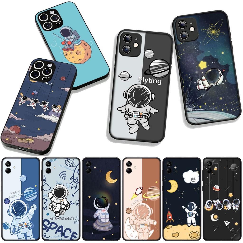 Art Astronaut Moon Sky Phone Cover Case for Apple iPhone 16 15 14 Plus 13 12 Mini 17 Pro Max + ProMax 16E Air 16+ Casing