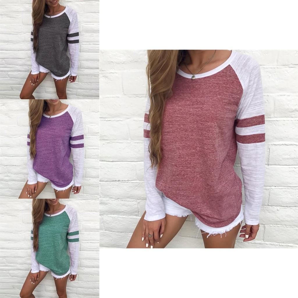 Versatile Women's Casual T-shirt Long Sleeve Striped Fashion Blouse Tops Shirt Plus Size Ideal For Everyday Wear And Special Occasions