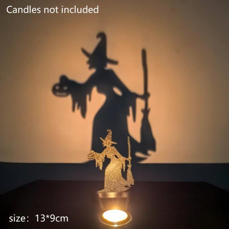

Halloween Candlestick Decoration Ghost/Witch/Pumpkin/Haunted House/Ghost Hand, Suitable For Home Indoor Party Decoration