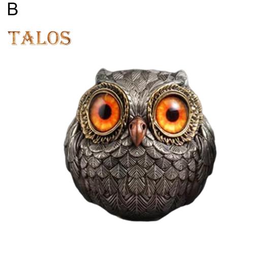 1/3 szt. Ręcznie robiona realistyczna statua sowy z dużymi oczami, misterne pióra, metalowa figurka sowy, wystrój domu