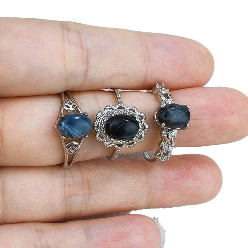 Adjustable Natural Crystal Tiger Eye Ring in Coffee Color