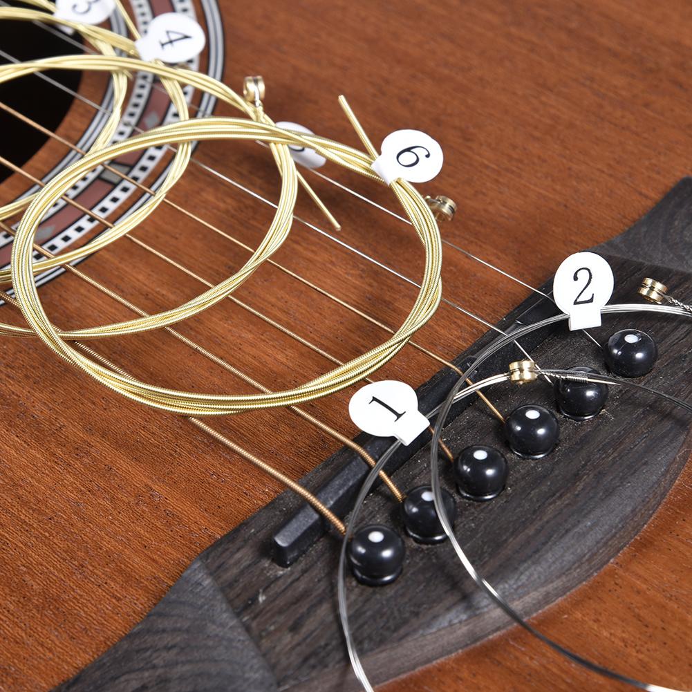 Universal Acoustic Guitar String Brass Hexagonal Steel Core Strings For Musical Instruments wood Guitars Strings Guitar Part