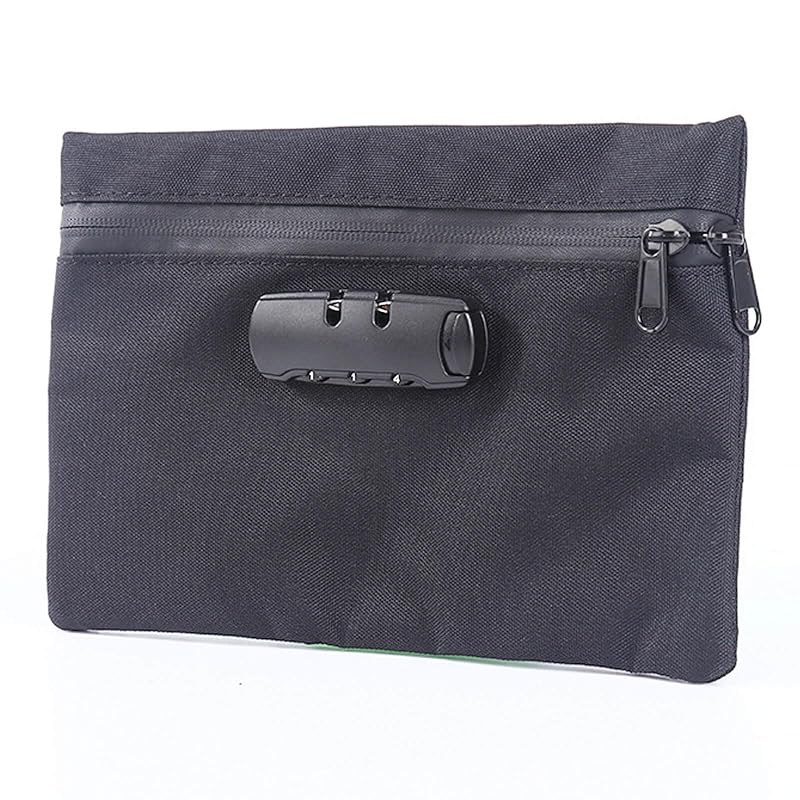 

pouch with lock collection bag storage box dial lock with lock convenience large capacity Anti-theft security bag passbook holder Valuables case