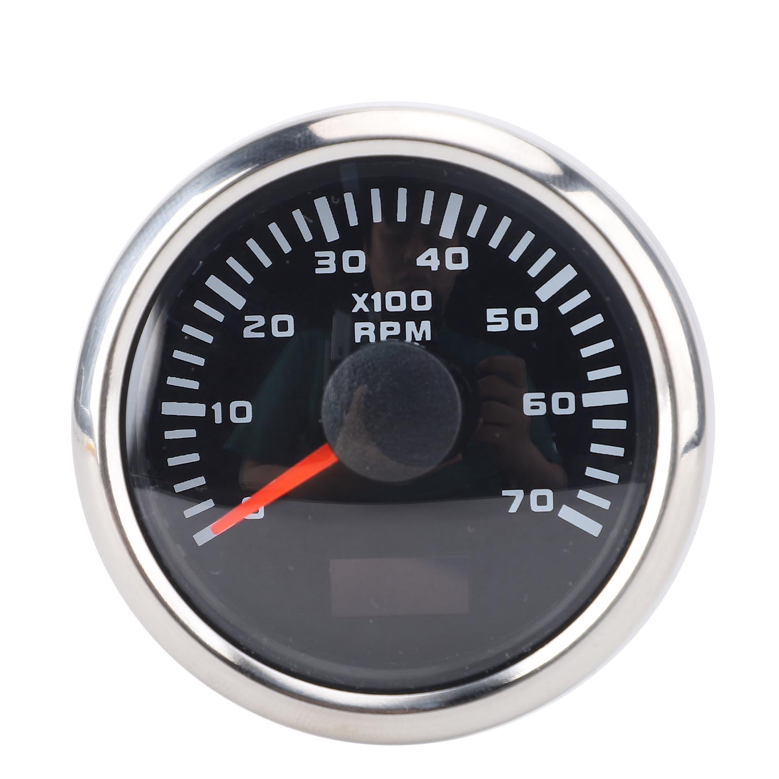 

7 Color Backlight DC 9-32V RPM Gauge 52mm 7000RPM Tachometer with Hourmeter for Truck Tractor Car RV Boat серебряный