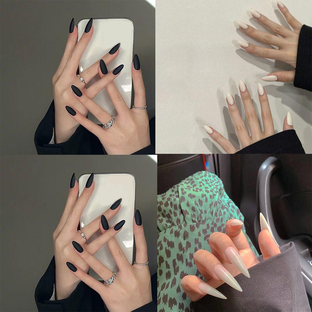 

Full Cover False Nails Long Stiletto Press on Nails Fashion Nail Tips Women Girls