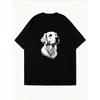 Damen Freizeit T-Shirt Weiß Golden Retriever Hundeprint für den Alltag