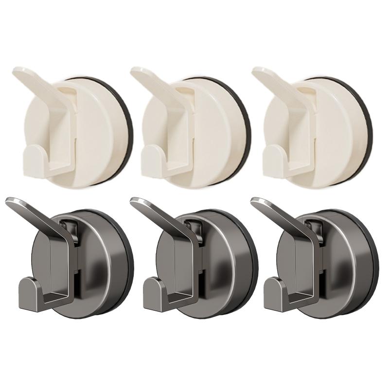 3pcs Strong Suction Cup Hook Not Drill & Rustproof Wall Hook Easy Installs Suction Hook Hangers for Bathroom & Kitchen