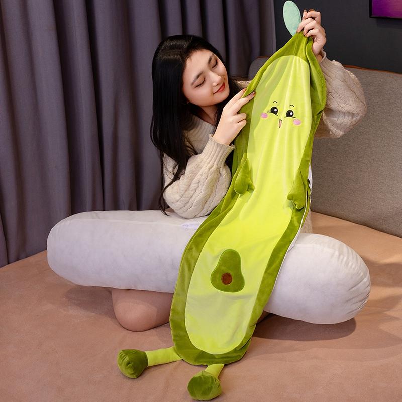 80-150Cm Cartoon Long Strip Fruit Plush Doll Pillow Cute Soft Vegetable Carrot Avocado Peach Plush Toy Home Decor Gift For Child