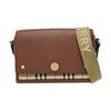 [Usato] Borsa a tracolla in pelle a quadri Note Vintage Fashion con logo a lettere e tracolla larga regolabile - Buono #16LKWRV