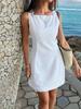 KaiKuo 2026 Spring/Summer Sleeveless Woven Dress - Elegant Solid Color Resort Style