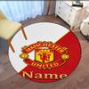 Custom Name Manchester United Printed Round Rug Carpet Chair Rug Area Rug Entryway Doormats,for Office Chair Living Room Bedroom Kitchen Room.