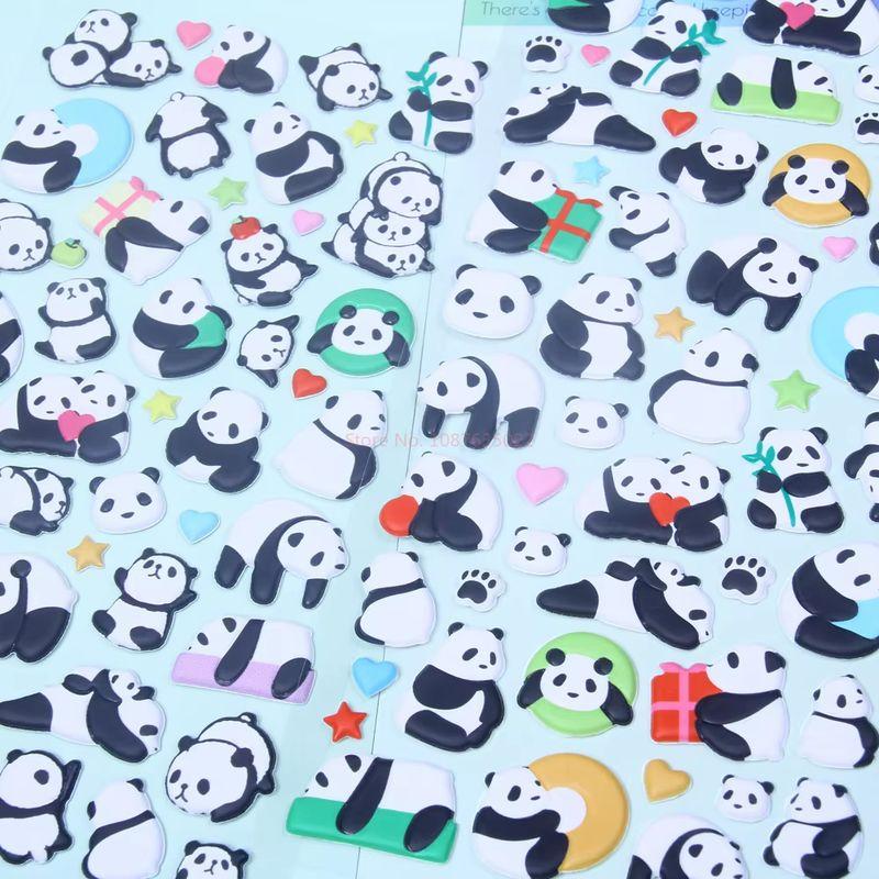 4pcs 3D Bubble Stickers Cut Panda Sakura Creative Girl'S Diy Phone Case Camera Decoration Stickers Children'S Reward Toy