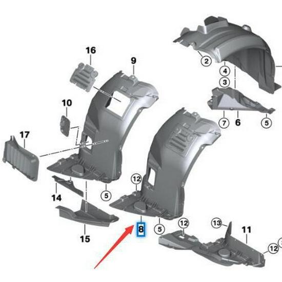 Vorderer Radhausliner für BMW 3er E90 LCI (51717172499, 51717172500)