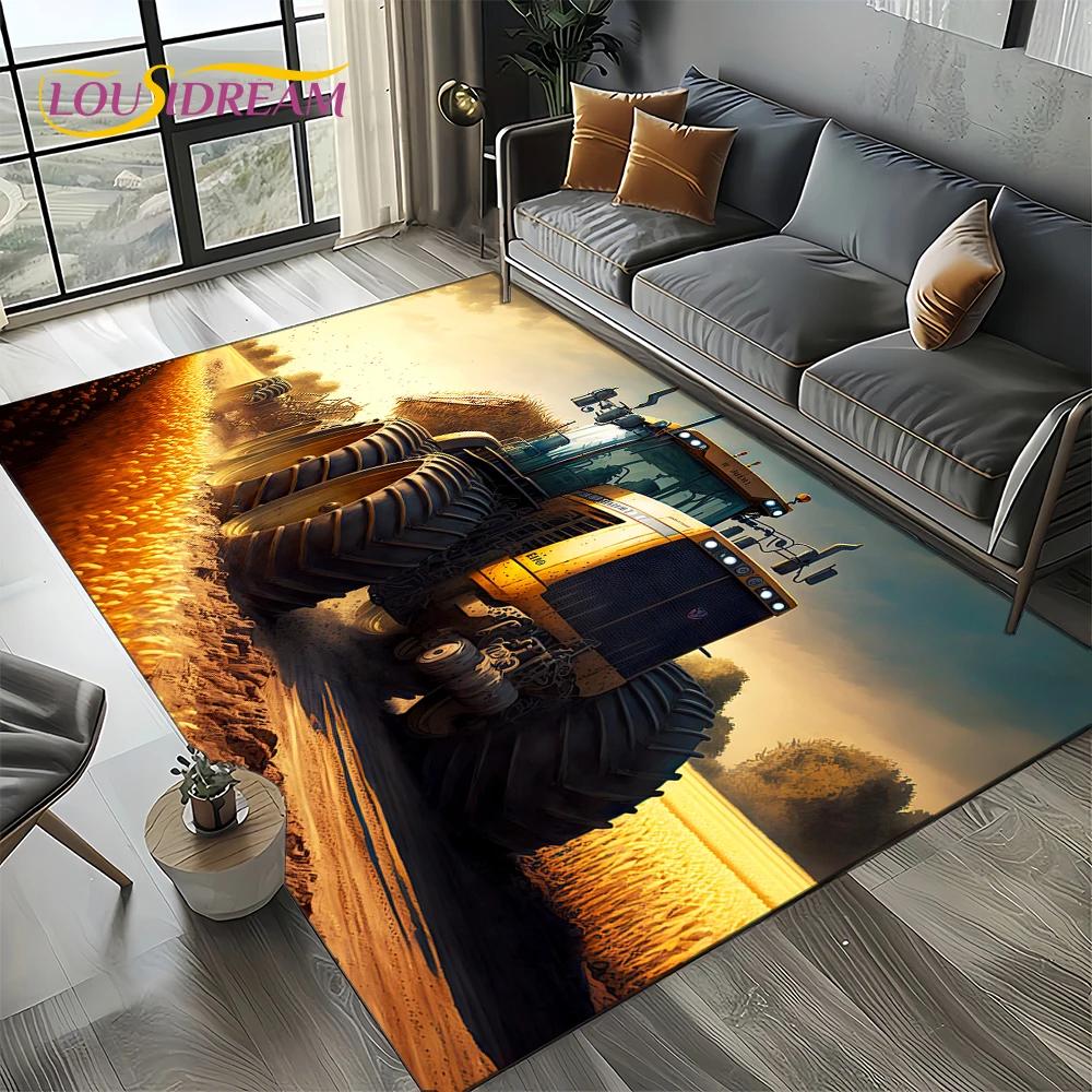 27 Style Truck Retro 3D Tractor Car Carpet Rug for Living Room Bedroom Home Sofa Decoration,Kid Area Rug Non-slip Floor Mat Gift