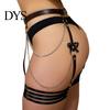 Adult Flirting Toys Bondage Clothing Elastic Easy to Use Hollow Out Bow Tie Sexy Garter Belt Fun Women Strappy Strap for Home
