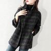 Winter Women Korean Loose Wool Clothes Plaid Wide-waisted Formal Cashmere Coat And Jackets Casual