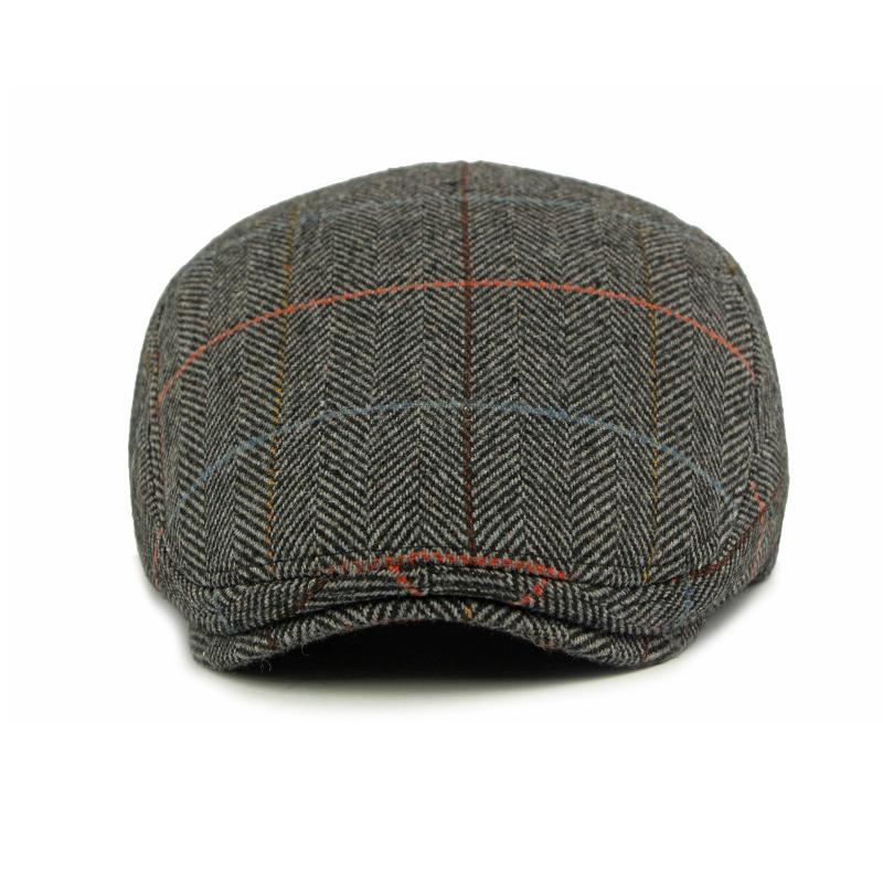 Autumn Winter Velvet Warm Peaked Cap Men's Wool Beret British Vintage Middle-Aged and Elderly Forward Cap
