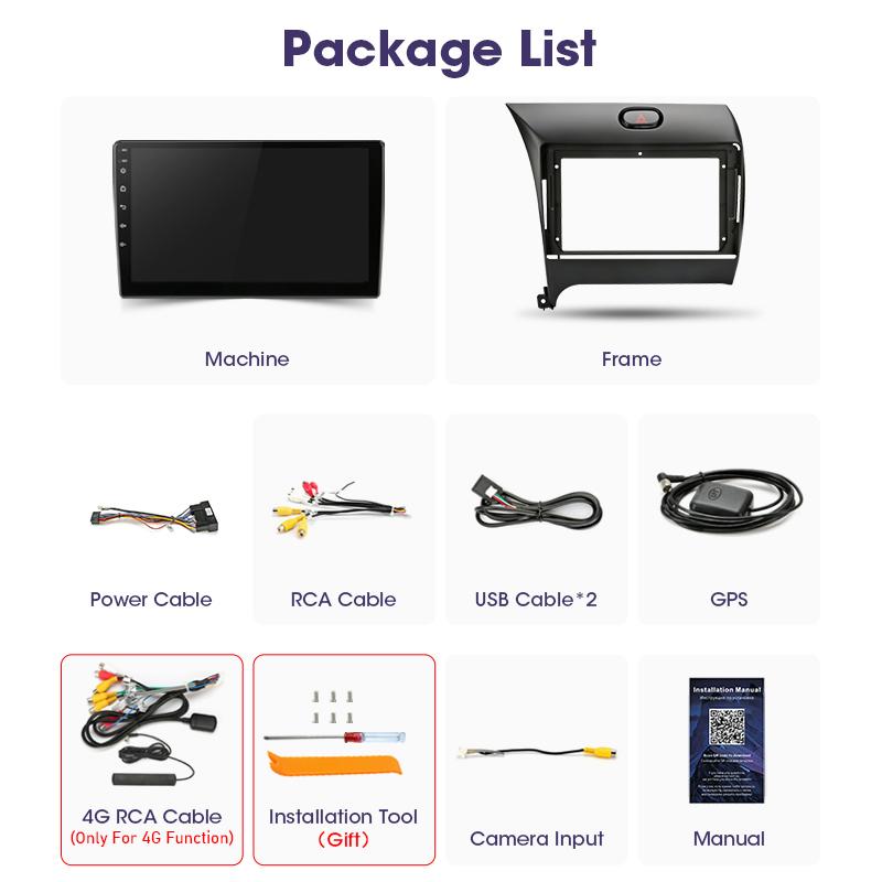 2 Din Android 12 Car Radio For Kia K3 Cerato 3 Forte 2013-2017 Multimedia Video Player Navigation GPS 4G Carplay Auto Stereo RDS