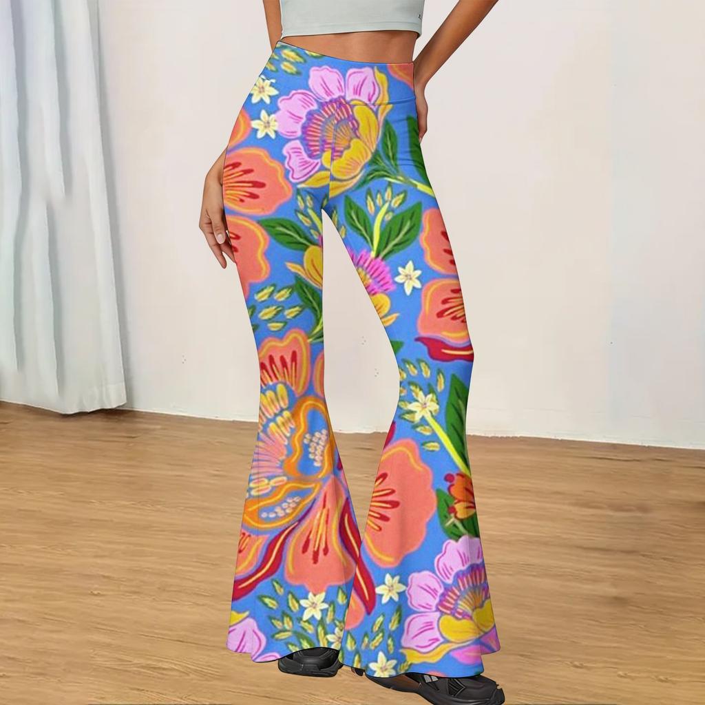 Women's High Waist Flared Yoga Pants Stretch Slim Fit Casual Long Trousers Soft Breathable Fabric Comfortable Design Suitable for Daily Wear