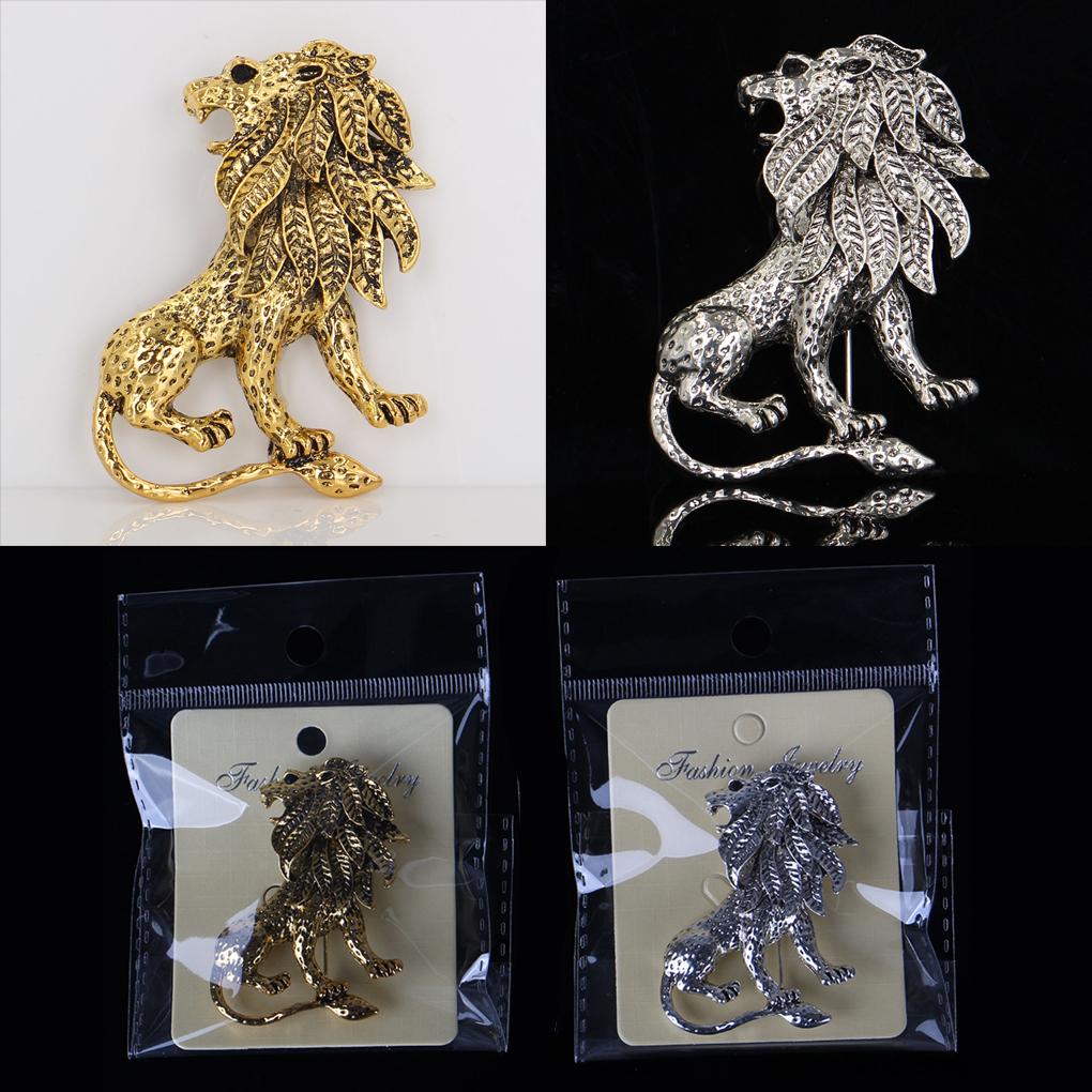 Men Animal Shaped Brooch Pin Zinc Alloy Breastpin Retro Brooches Decor Jewelry for Dating Party Present Ornaments