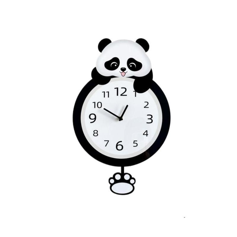 Panda Swing Wall Clock, A New Type of Simple, Creative and Silent Clock Decoration for Home Living Room Wall Mounting