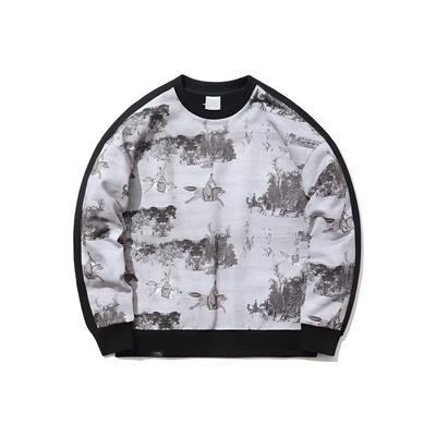 Li-Ning X Padiglione del Tesoro della Città Proibita Felpa Girocollo a Maniche Lunghe da Infilare Top Unisex Neri AWDPD31-2