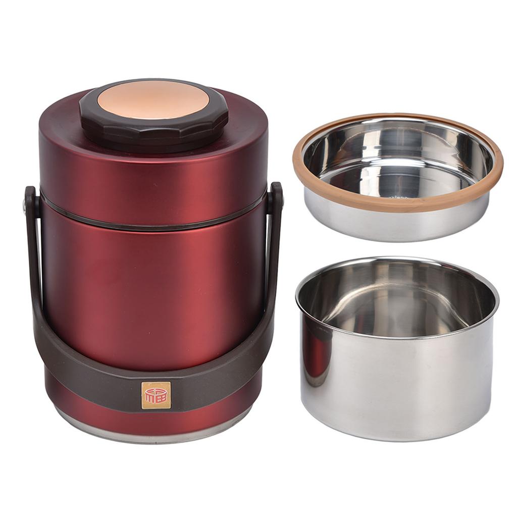 Vacuum Bento Lunch Box 304 Stainless Steel 3 Layer Portable Insulated Food Jar for Students Office Worker