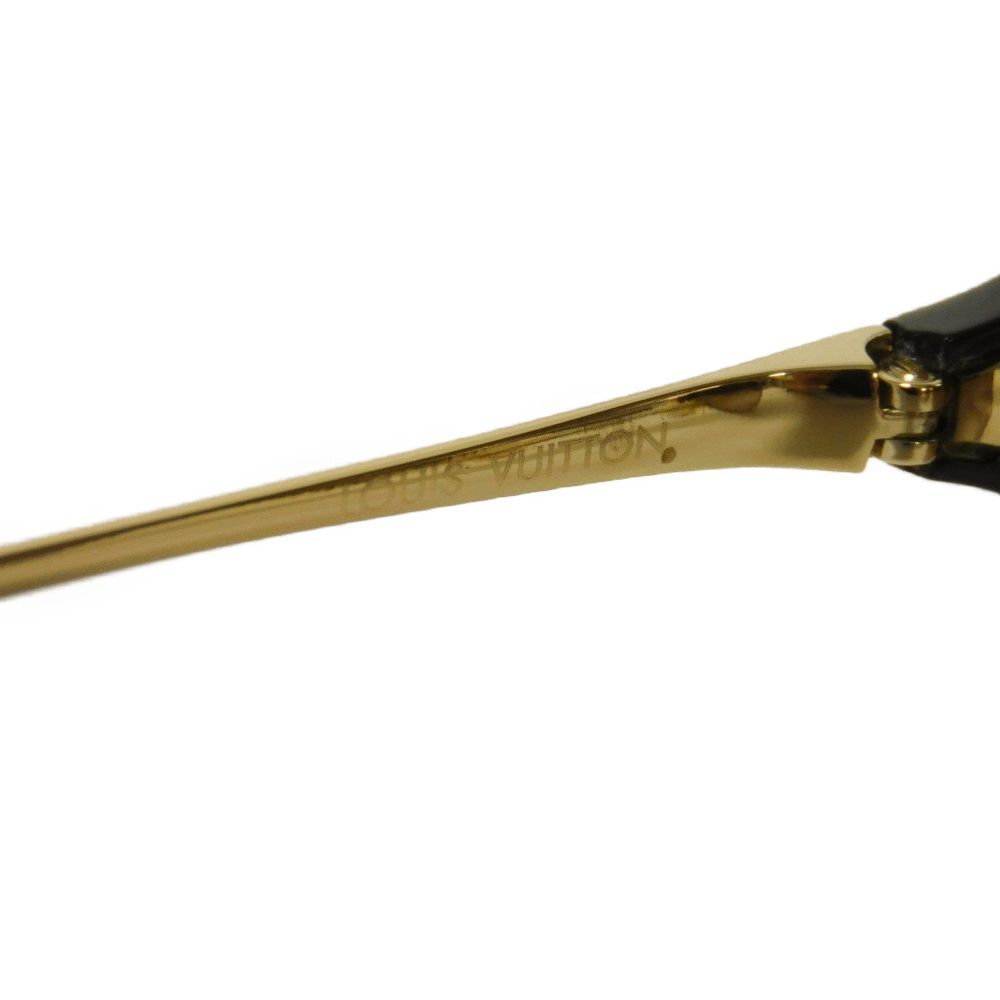 Used Daisy Butterfly Oval with Gold Plated LV Logo in Acetate Brown Gradient (12564 Z0262U 7968) from Japan AUTHENTIC