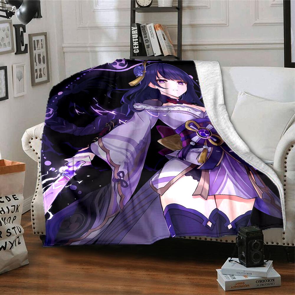 1pc Genshin Impact Beelzebul1 Blanket, Gift, for Men and Women, Soft Blanket, Good for Sofa Bed Couch Travel, Lightweight Flannel Blanket