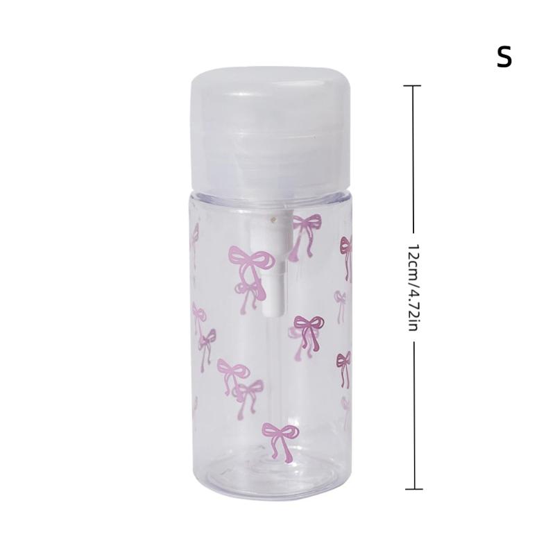 

Bow Heart Press Pumping Bottle Refillable Dispenser Bottles Empty Bottle Accessories For Cleansing Oil Nail Polish Remover