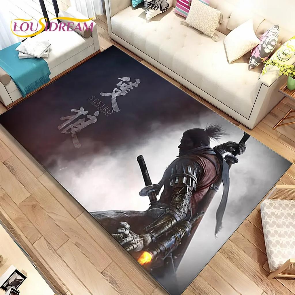 3D HD Sekiro Series Game Gamer Area Rug,Carpet Rug for Home Living Room Bedroom Sofa Doormat Decor,kids Play Non-slip Floor Mat