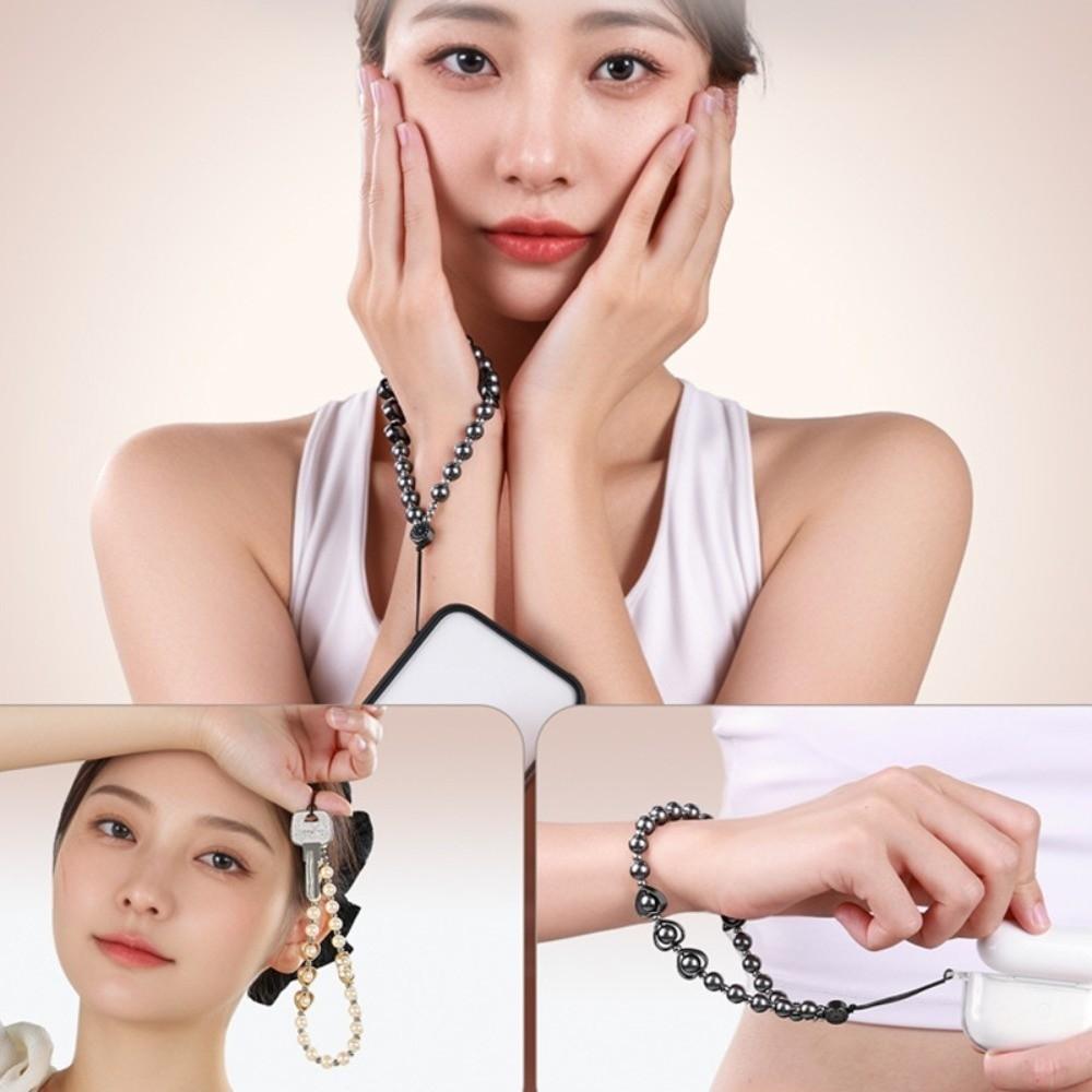 Handmade Beaded Phone Lanyard Wrist Strap Cellphone Charm Pearl Phone Chain Phone Accessories