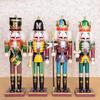 Colorful Wooden Nutcracker Soldier King Figurine Christmas Decor for Shelves