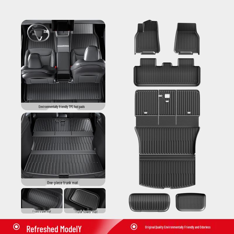 Коврики для пола Tesla Model Y Refresh и Model 3 TPE с полным покрытием