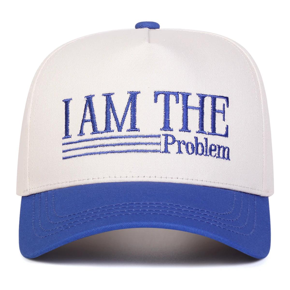 Unisex I Am The Problem Stickerei mit Buchstaben Baseballkappen Frühling Herbst Outdoor Verstellbare Lässige Hüte Sonnenschutzhut Sportkappe white