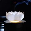 Zen Chinese Style Lotus Incense Burner Crystal Glass Lotus Censer Holder  For Household Aroma