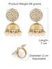 Antique Gold Tone Traditional Kundan Jhumki Earrings and Ring Set for Women